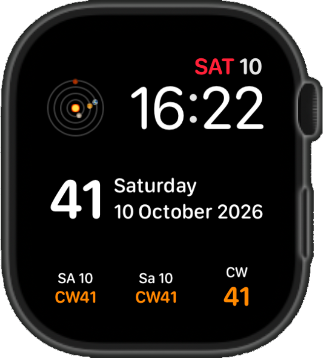 Watch face complications, example 2